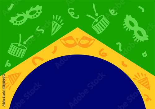 carnival icons on the Brazilian flag