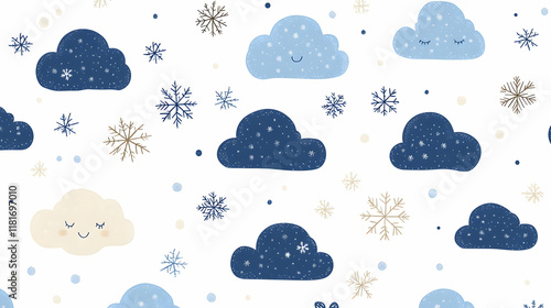 Winter Clouds and Snowflake...