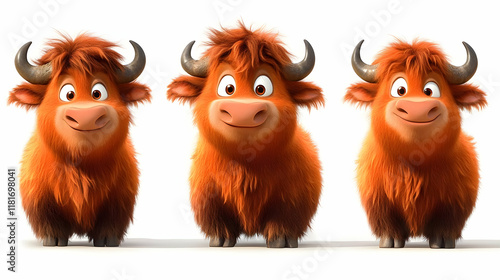 Fluffy Yak Trio Stands Prou...