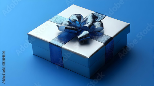 Silver Gift Box Wrapped wit...
