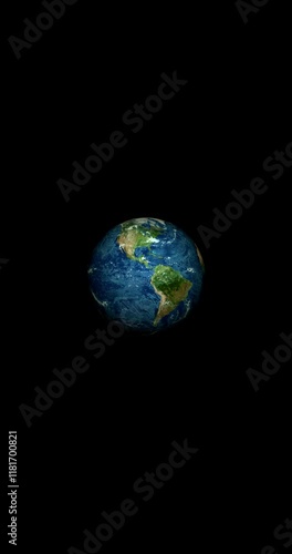 Earth planet rotated.  Earth global rotating animation. 4k stock video.