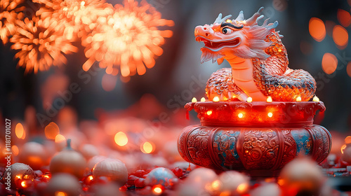 Dragon Figure Sits Majestic...