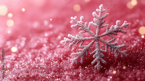 Pink Snowflake Sparkles Bea...