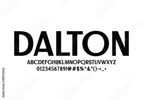 Dalton font for logo and headline. Isolated Vector typeset