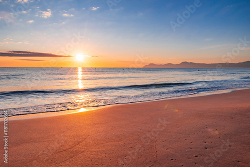 sunset on the beach
