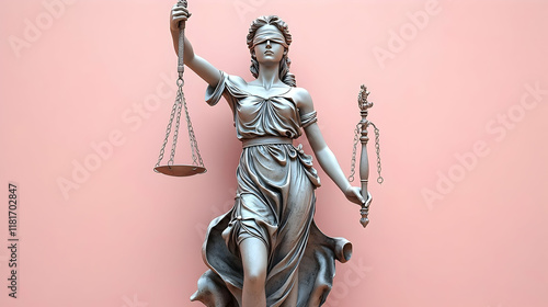 Justice Figure Holds Scales...
