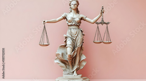 Justice Figure Holds Scales...