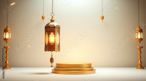 islamic background modern ramadan kareem lantern lamp