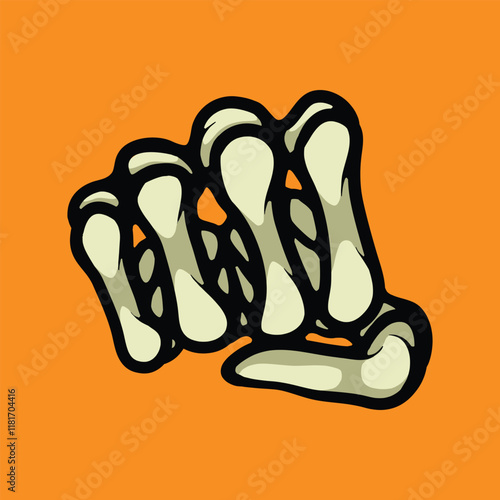 Skeleton fist vector illustration
