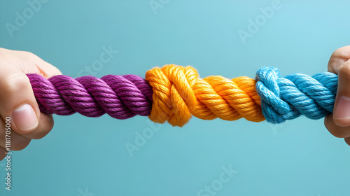 Colorful Ropes Tied Togethe...