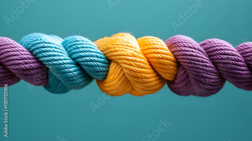 Colorful Ropes Tied Togethe...