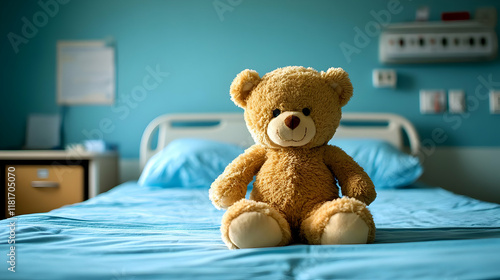 Teddy Bear Sits Calmly on H...
