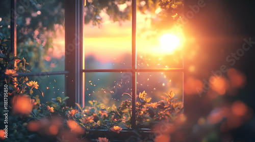 Golden Sunset Illuminates W...
