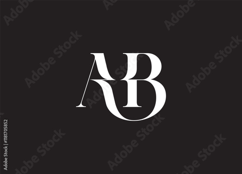 AB Logo Design Template Vector Graphic Branding Element.
