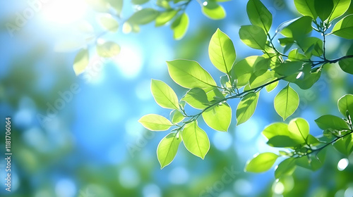 Green Leaves Sway Gently in...