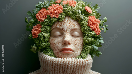 Floral Face Meets Knitwear:...