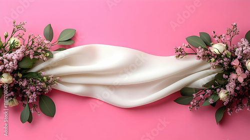 Flowers and Leaves Adorn Wh...
