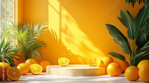 Oranges Displayed on Wooden...