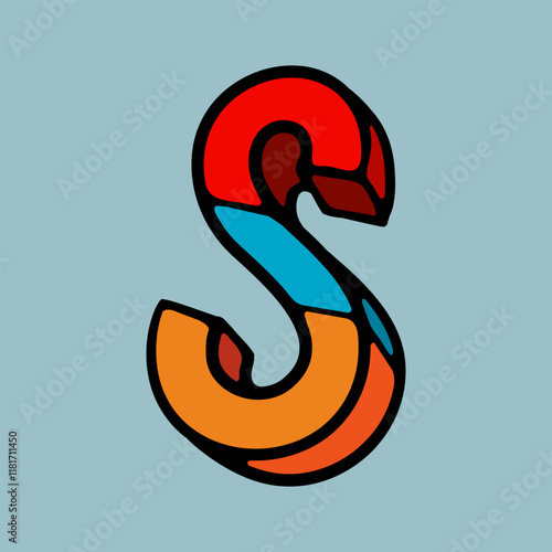 Wallpaper Mural Letter S tricolor cartoon vector illustration Torontodigital.ca