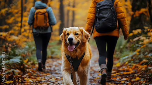 Golden Retriever Enjoys Aut...