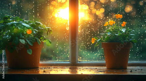 Potted Plants Thrive by Sun...