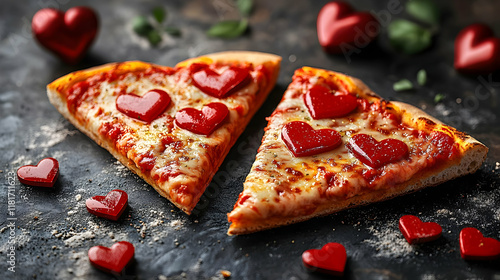 Heart-Shaped Pizza Slices C...