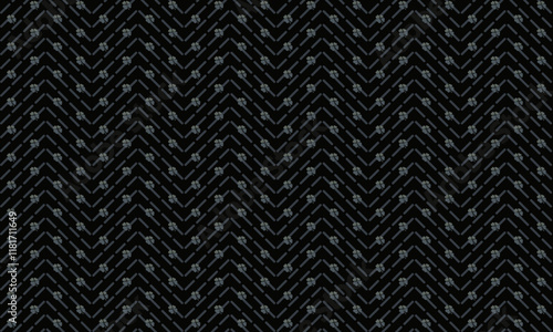 Wallpaper Mural Abstract seamless pattern with broken herringbone n 4 leaves clover, brown n blue on black background. Vector illustration. For masculine male shirt lady dress textile cover decoration all over print Torontodigital.ca