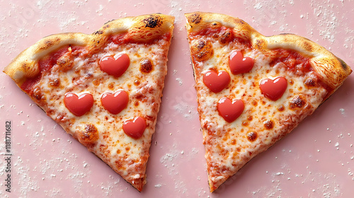 Heart-Shaped Pizza Slices S...