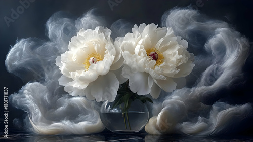White Peonies Bloom Beautif...