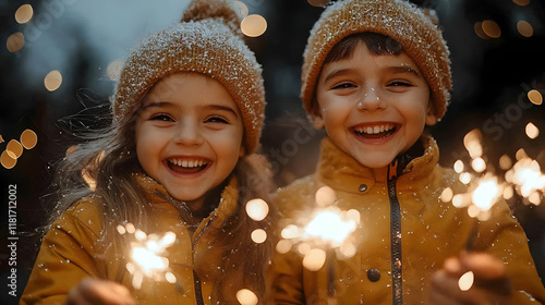 Kids Play with Sparklers in...