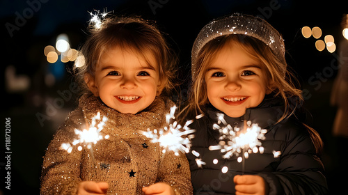 Kids Play with Sparklers at...