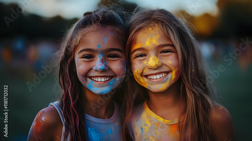 Kids Play with Colorful Pow...