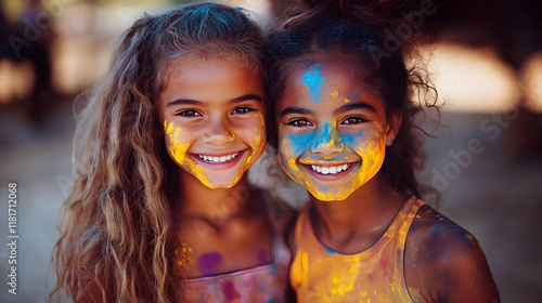 Kids Play with Colorful Pai...