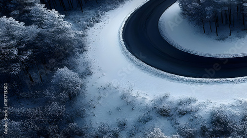 Winter Road Winds Through S...