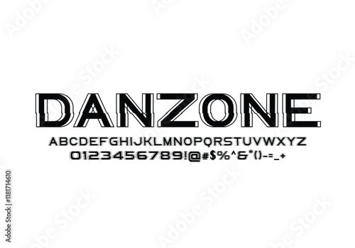 Danzone font for logo and headline. Isolated Vector typeset