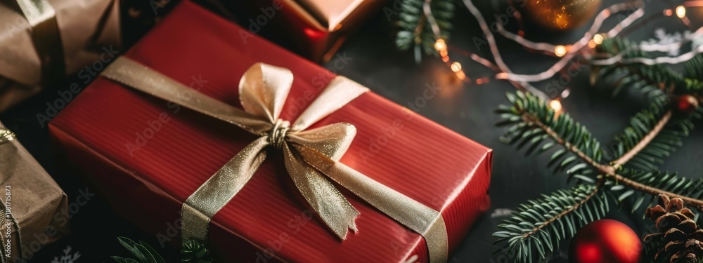 gift box for christmas and new year, Generative AI, gift box for christmas and new year, Generative AI,