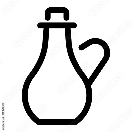 Oil Bottle icon vector, line style illustration.