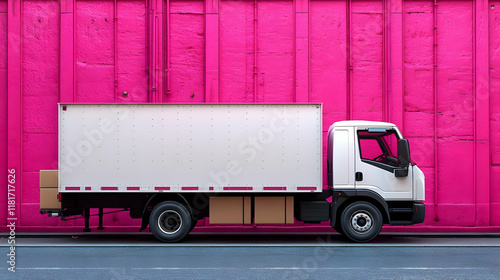 Delivery Truck Carries Pack...