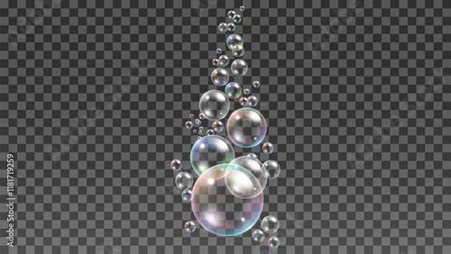 realistic soap bubble background vector