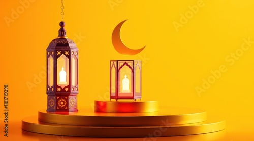 islamic background modern ramadan kareem lantern lamp