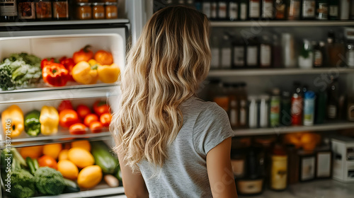 Woman Opens Refrigerator Fu...