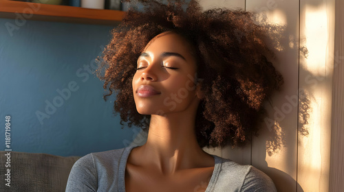 Woman Relaxes in Sunlight w...