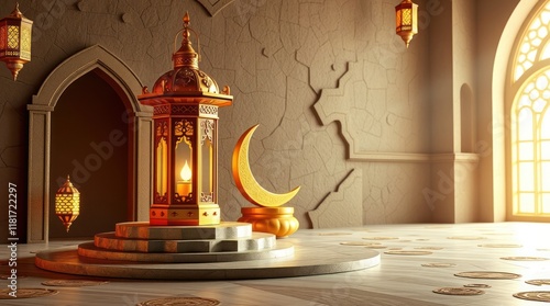 islamic background modern ramadan kareem lantern lamp
