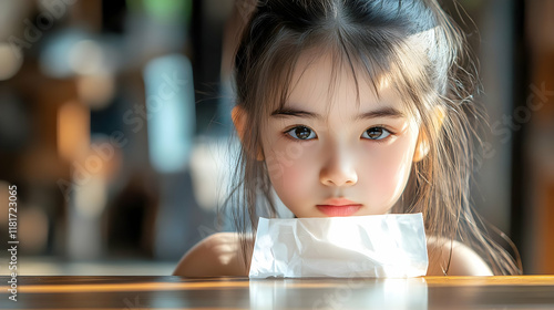 Girl Holds Paper: Childhood...