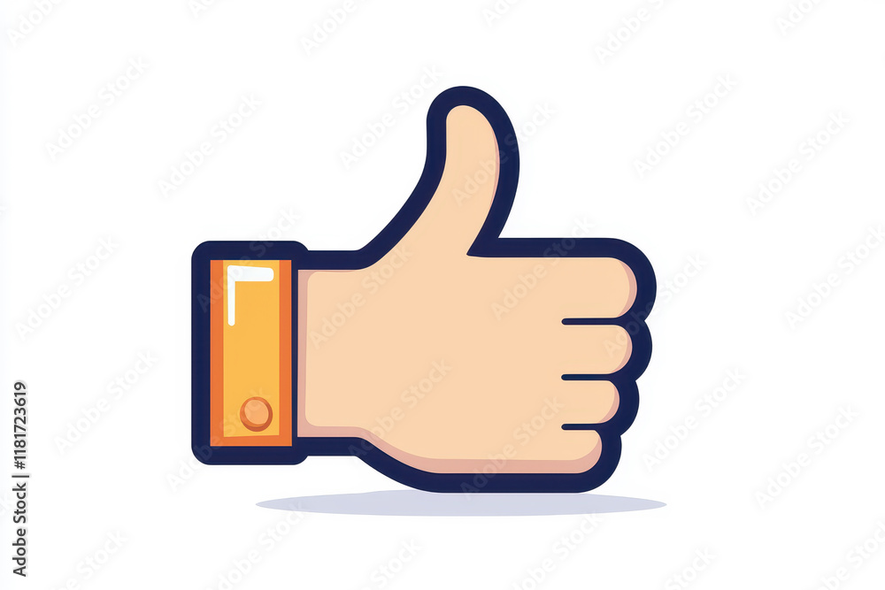 A colorful thumbs up icon representing approval and positivity in digital design. A colorful thumbs up icon representing approval and positivity in digital design.