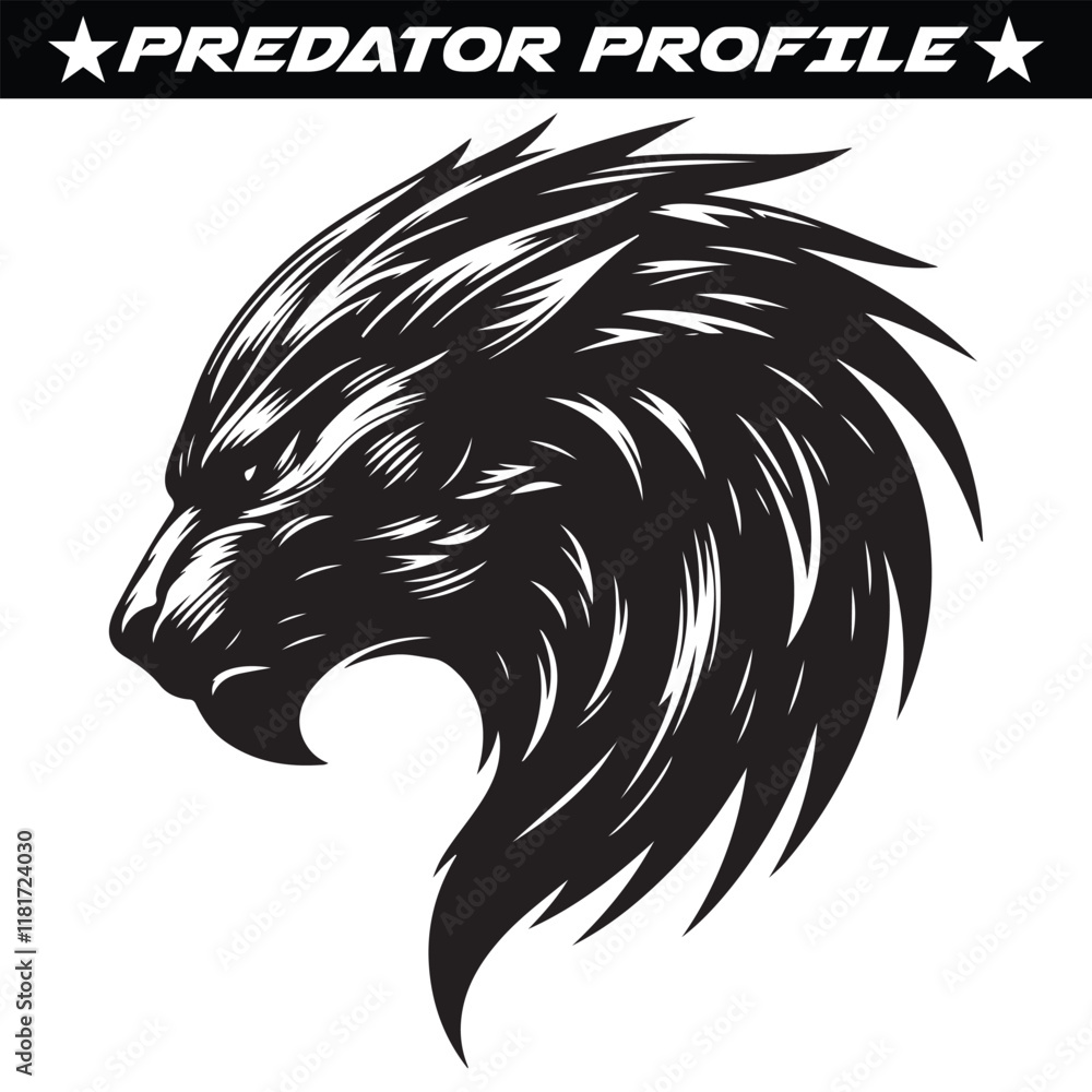 Obraz premium Predator profile silhouette isolated on white background eps 10