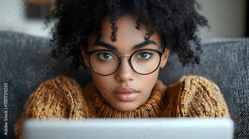 Woman Reads Content Comfort...