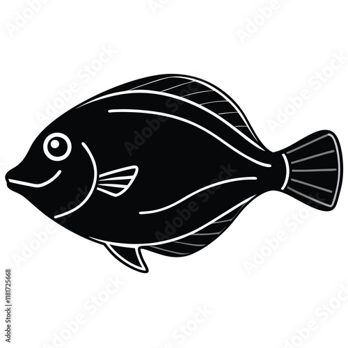 Flounder vector illustration on white background