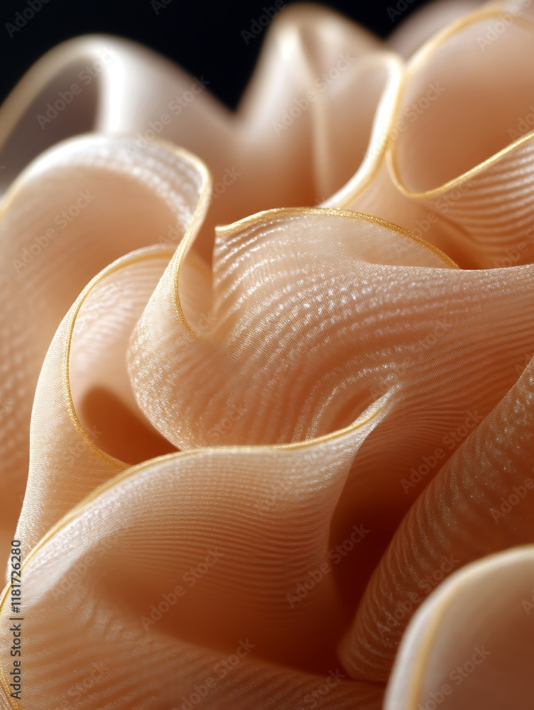 Abstract beige fabric folds, close-up. Abstract beige fabric folds, close-up.