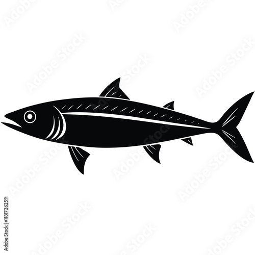 Mackerel vector illustration on white background